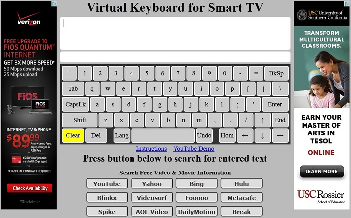Supplement Disability smear Virtual Keyboard for Smart TV and Internet Video